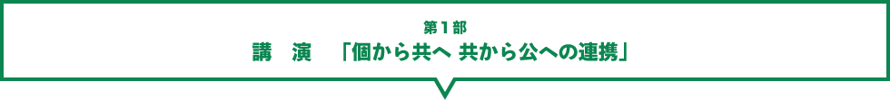 第１部　講演「個から共へ 共から公への連携」